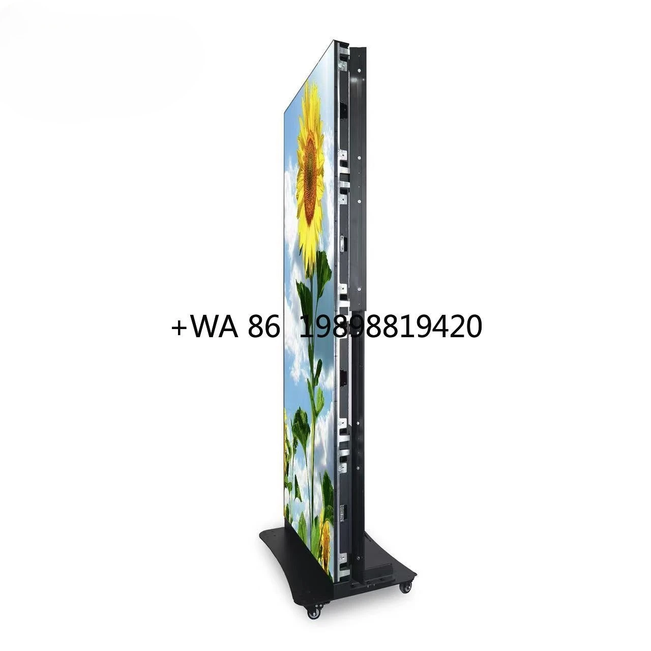 

Дисплей P1.86 640*1920 мм, управляемый Wi-Fi, напольный светодиодный экран, подвижный внутренний HD электронный рекламный светодиод