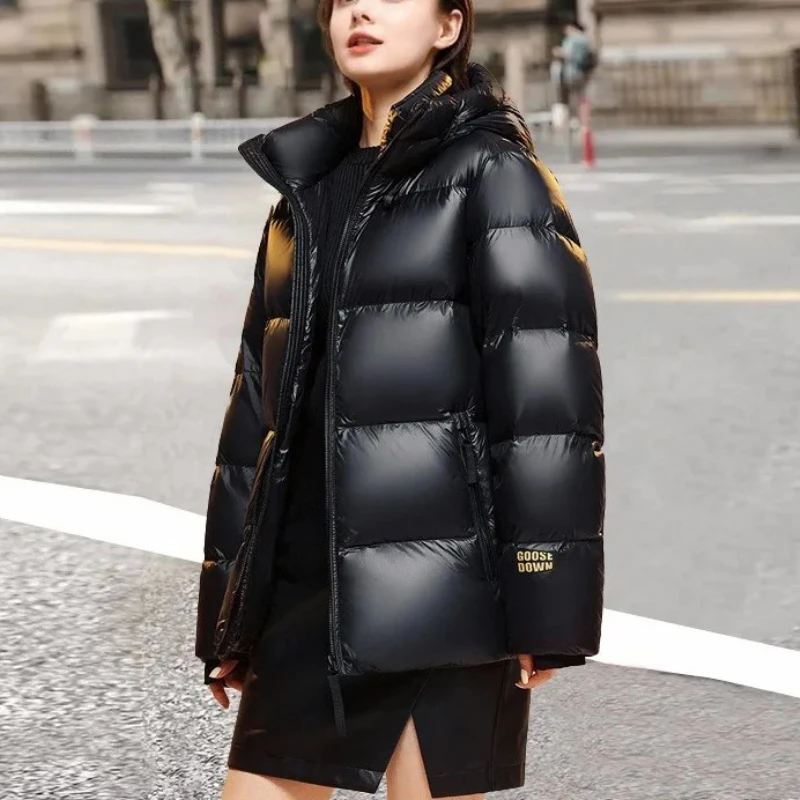 

Women's Autumn Winter Tops Jacket Down Coat Goose Down Removable Hooded Thickened Personalized Simple Comfortable Soft Versatile