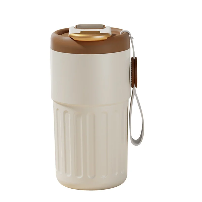 

Versatile Smart LED Temperature Display Water Bottle Portable Leakproof Insulation Cup Brown Frosted