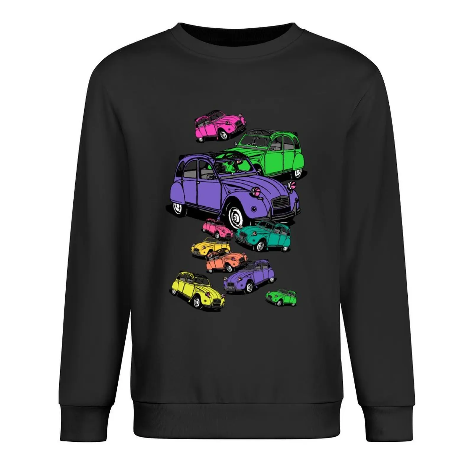 

Citroen 2cv, colorful classic cars Hidden object Pullover mens designer clothes men's sweat-shirt hoody