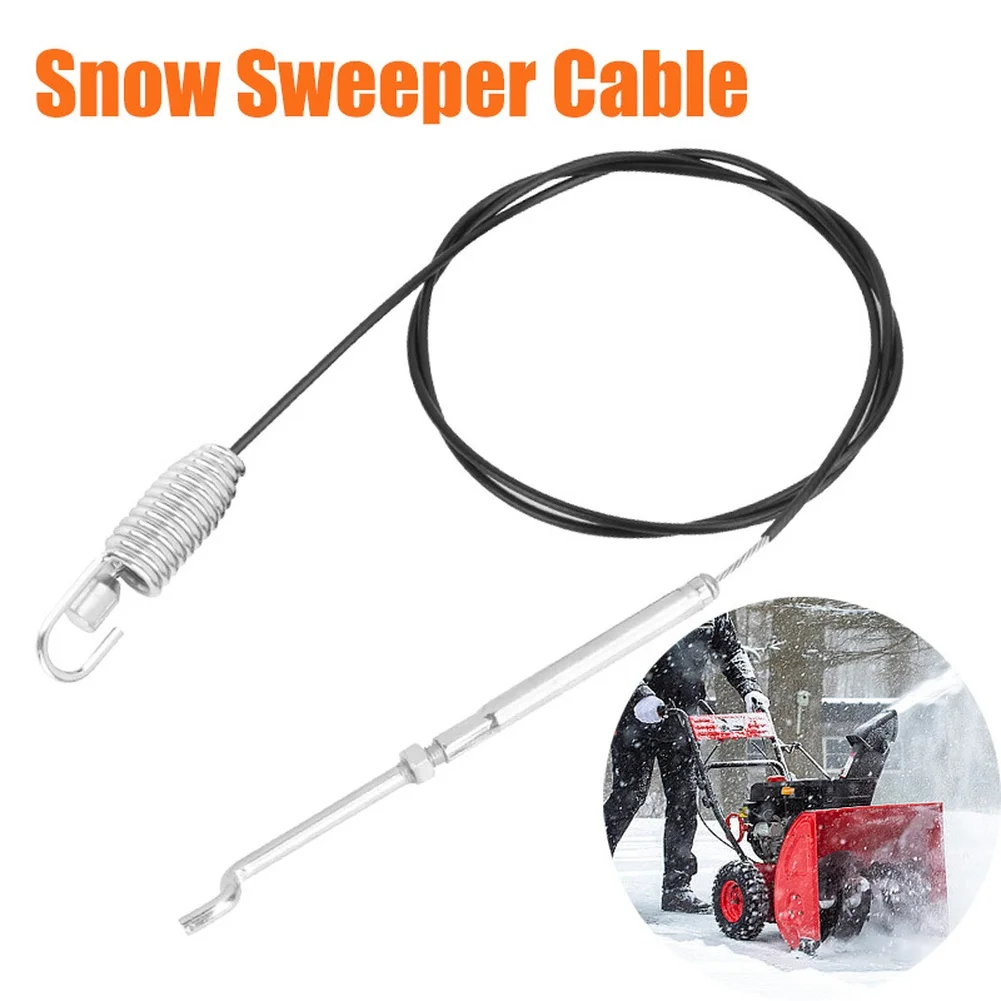 Snow Blower Auger Cable Replacement Steel 44.9 Inch For Snow Thrower Removal Black Spring Z-Bend End Easy Install Fit