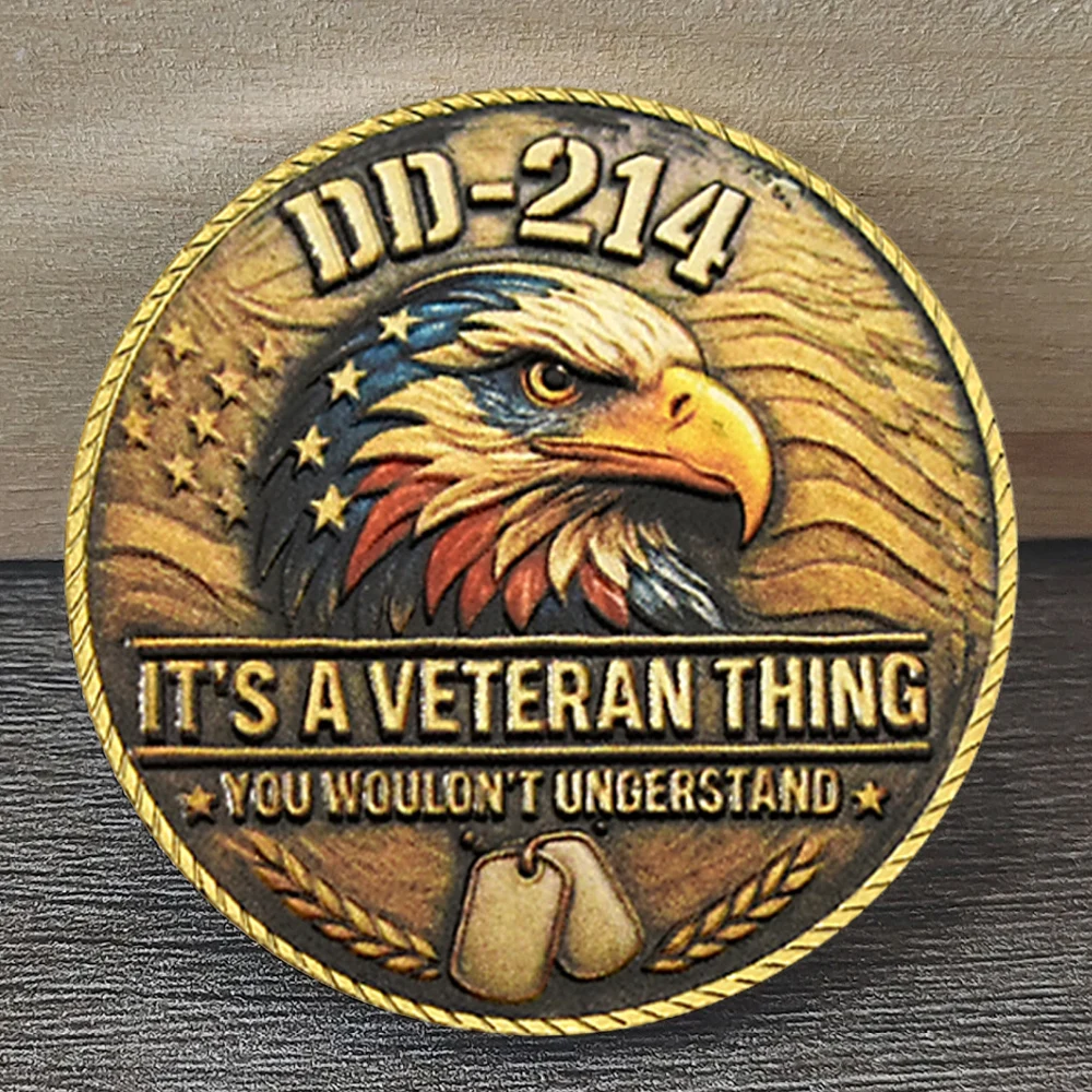 

American Veteran Challenge Coin DD-214 It's A Veteran Thing You Wouldn't Understand Military Commemorative Coin Gift Collection