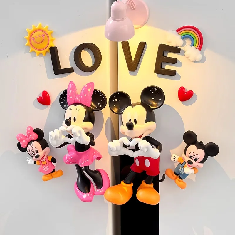 Disney Cartoon Mickey Cute Creative 3d Stereo Refrigerator With Magnetic Stickers Theft Door Opening Board Side Decoration Gift