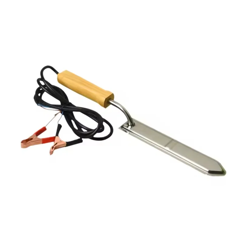 

Профессиональный электрический нож для резки меда с деревянной ручкой, из нержавеющей стали, для пчеловодства, портативный, для кондитерских изделий