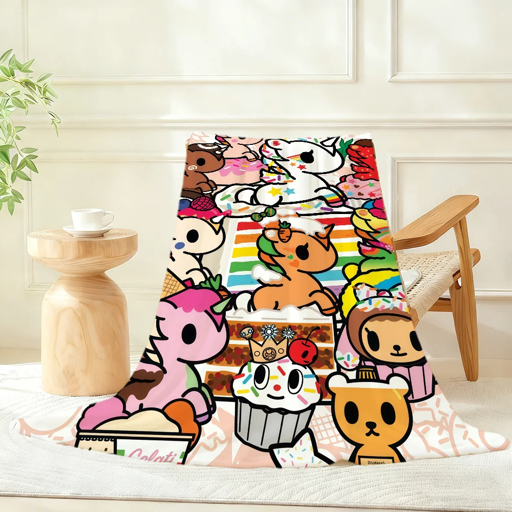 T-tokidoki-i Logo Cool Blanket Throw Super Cosy Plush Living Room Sofa Couch Childish Birthday Gifts