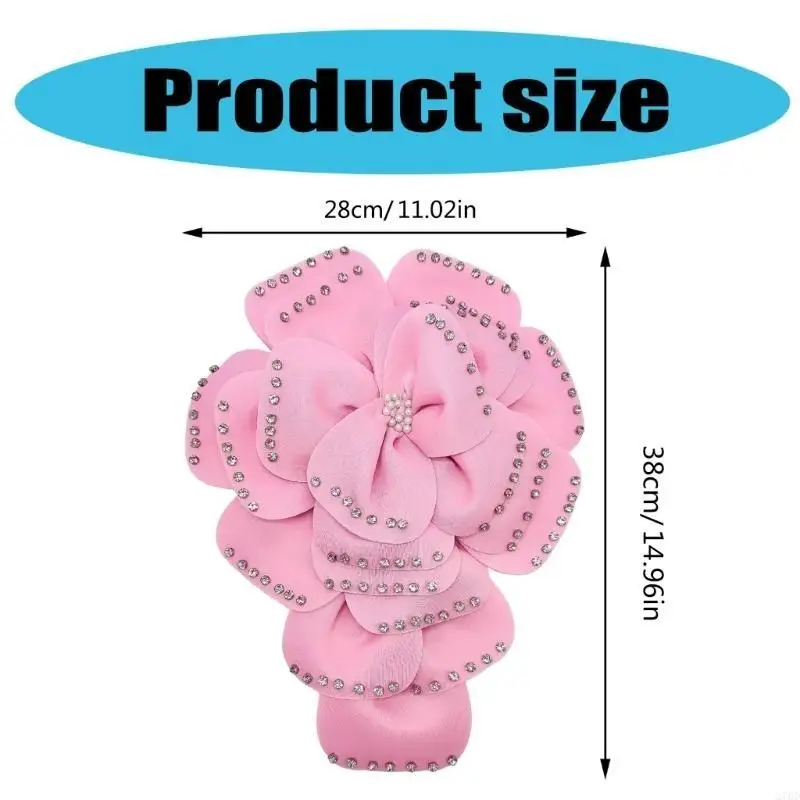 270D Floral Sewing Patches Pin Elegant Flower Beaded Applique for Decoration Oversized Appliques Sew on Dress