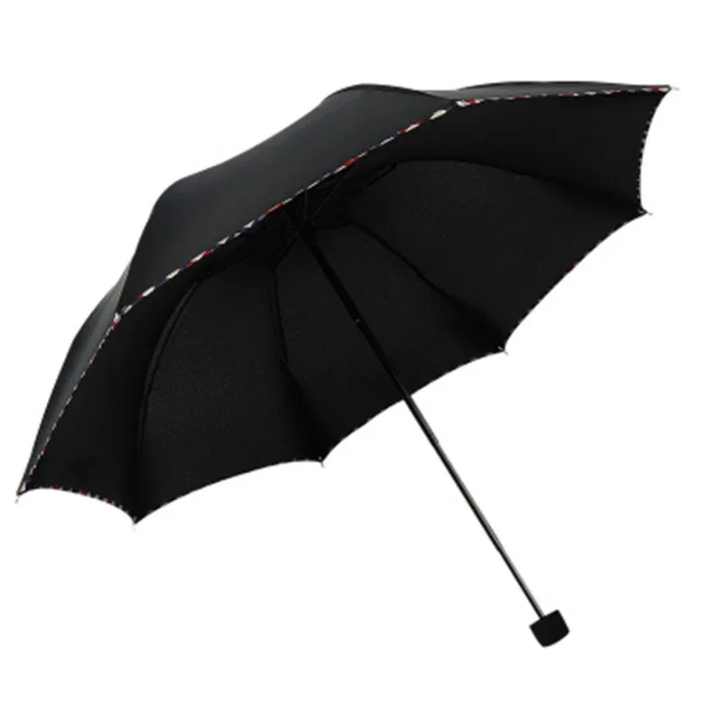 

Folding Umbrella Ten Bones Black Coating Bumper Cloth Sunny Rain Dualuse Men and Women Universal Double Business Umbrella