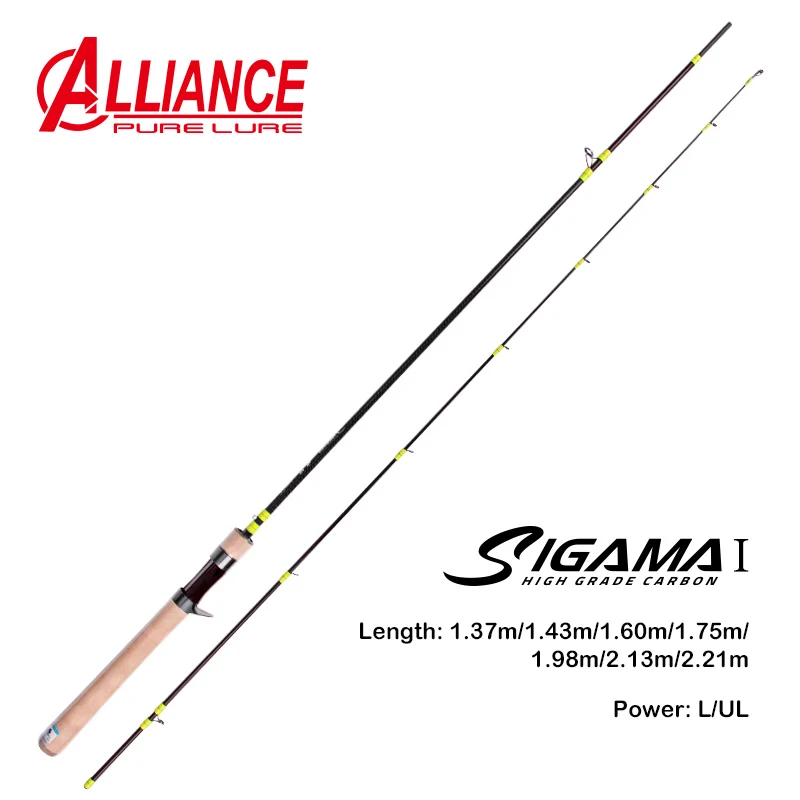 SIGAMA Ultralight Carbon Rods MF Action Spinning Casting Fishing Rods 2 section and 3 section UL L power Travel Rod