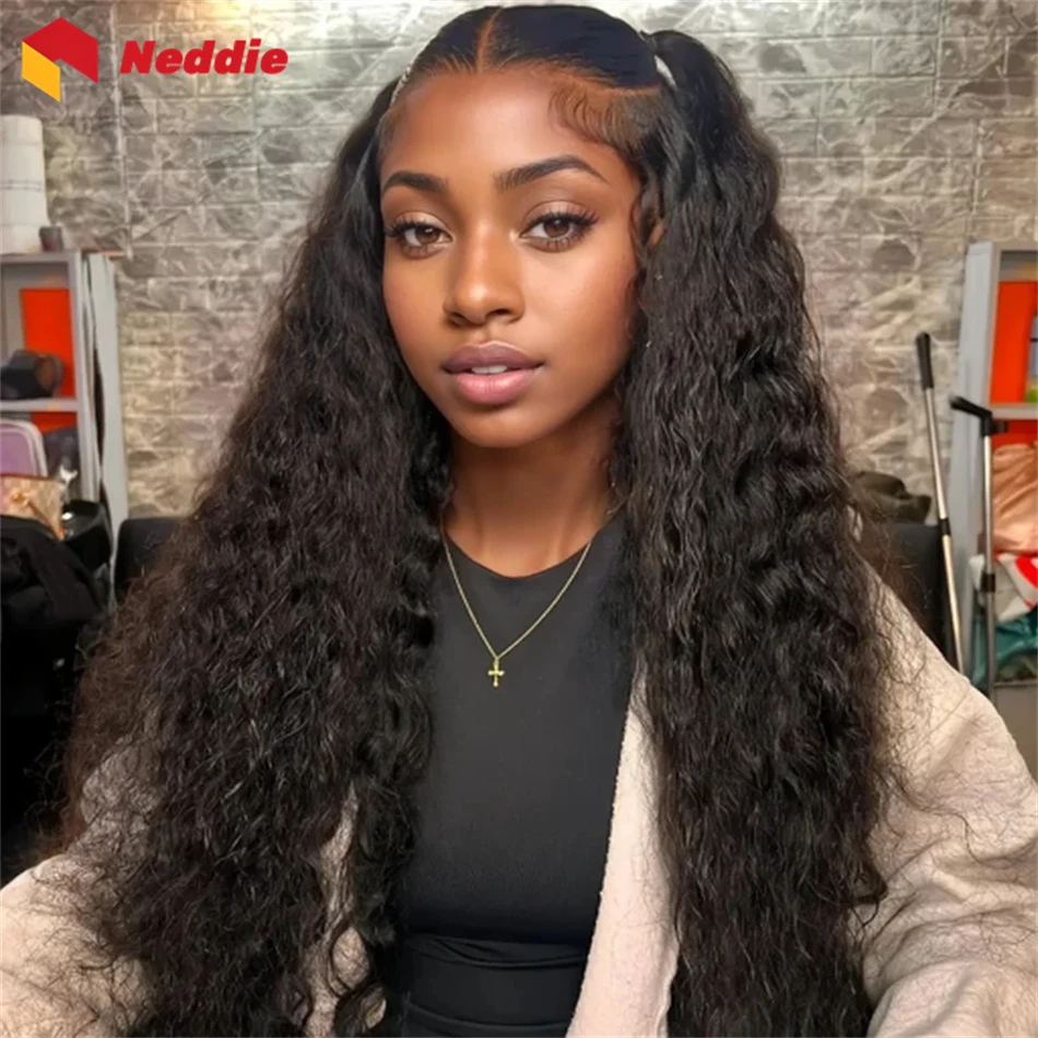 Brazilian Black Deep Wave Curly Wig Glueless Preplucked Bleached Knots 100% Human Hair Free Wigs Ready to Wear for Women on Sale