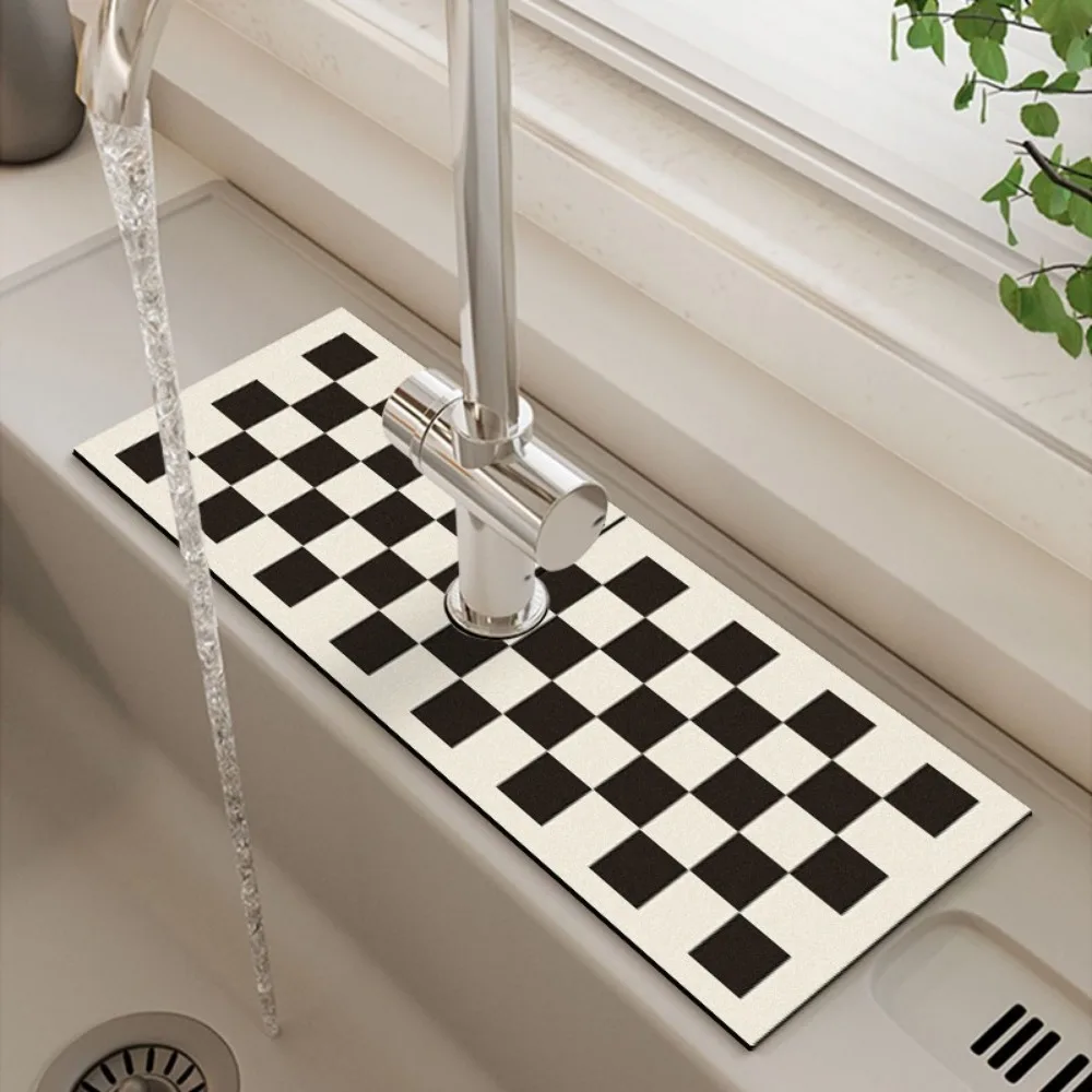 Style Non slip Countertop Protection Mat Printing Household Faucet Drain Pad Faucet Mat Sink Splash Guard Absorbent Pad