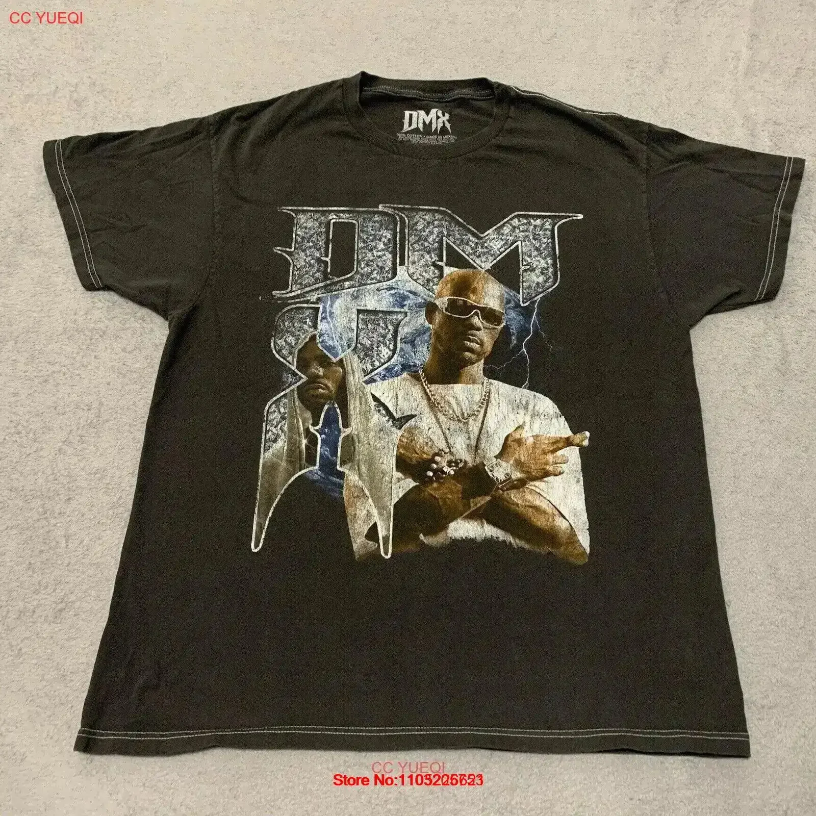 

DMX Rap Music T Shirt Gray Mens Size Medium Crew Neck vintage Washed Casual Versatile streetwear Breathable vintage Washed