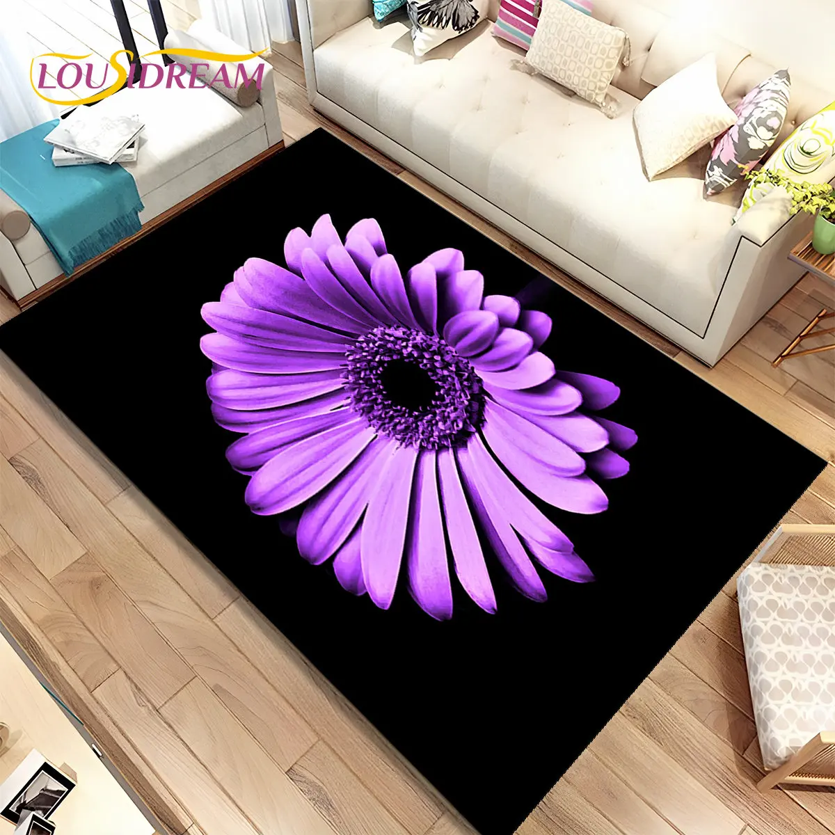 Nordic 3D Daisy Flower dywan do składania, dywan dywan dla domu salon dzieci sypialnia Sofa wycieraczka Decor, dzieci bawią antypoślizgowe maty