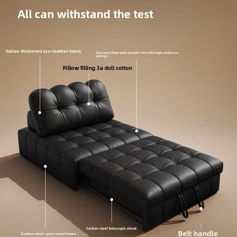 Foldable dual-purpose small apartment living room multi-functional retractable lazy sofa bed