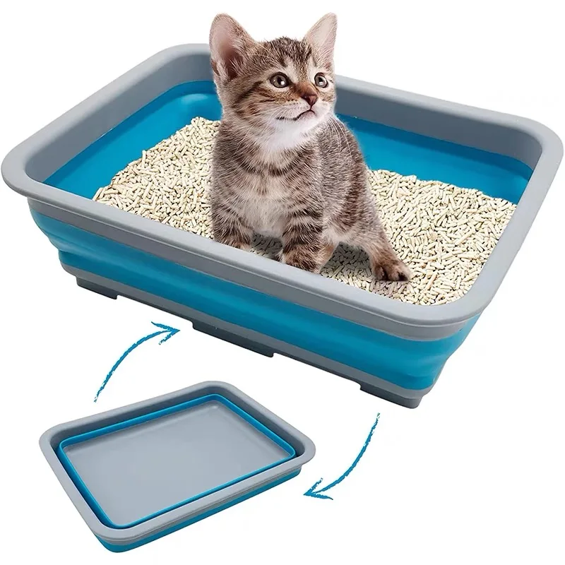 

Sandboxes for Cat Cats Toilet Durable Cat Litter Box Foldable Cat Potty Applicable for Outdoor 37 x 27 x 12cm Cat Supplies