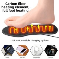 Washable USB Heated Shoe Insoles Rapid Heating Safe Electric Foot Warming Pad Soft Size 35-44 Warm Thermal Insoles Winter Warm