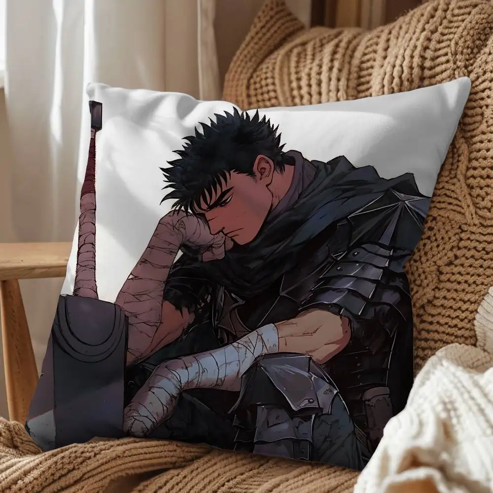 cartoon Griffith Guts Berserk Pillow Case Pillow Case Living Room Sofa Cushion Cover Suitable For Home Bedroom Room Decoration view 4