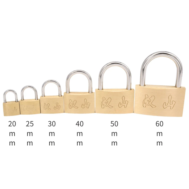 Copper Padlock Small Locks for Luggage Case Locker Home Improvement Hardware 20mm 25mm 30mm 40mm 50mm Include 3Keys