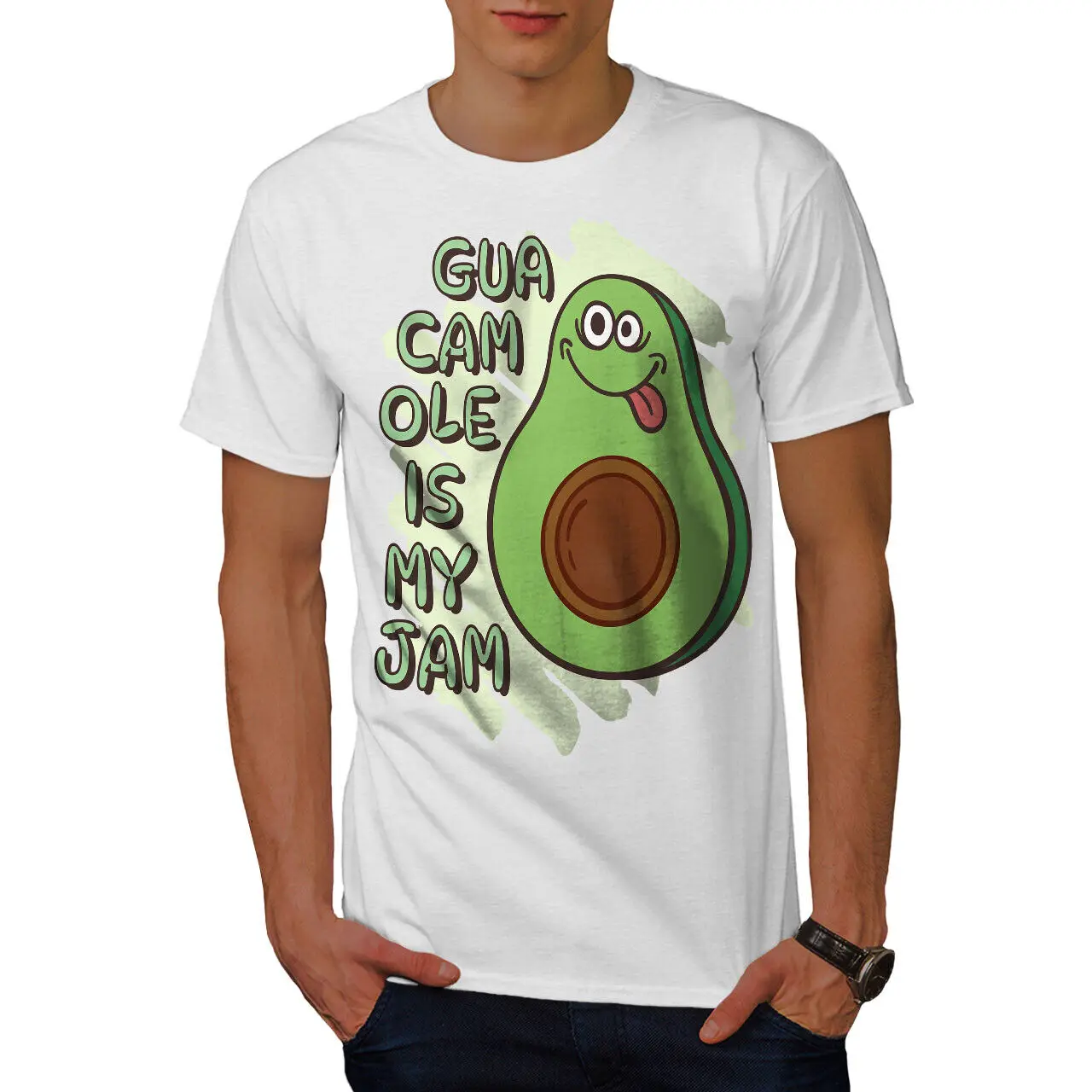 Guacamole Is My Jam Funny Food Humor Mens T-shirt