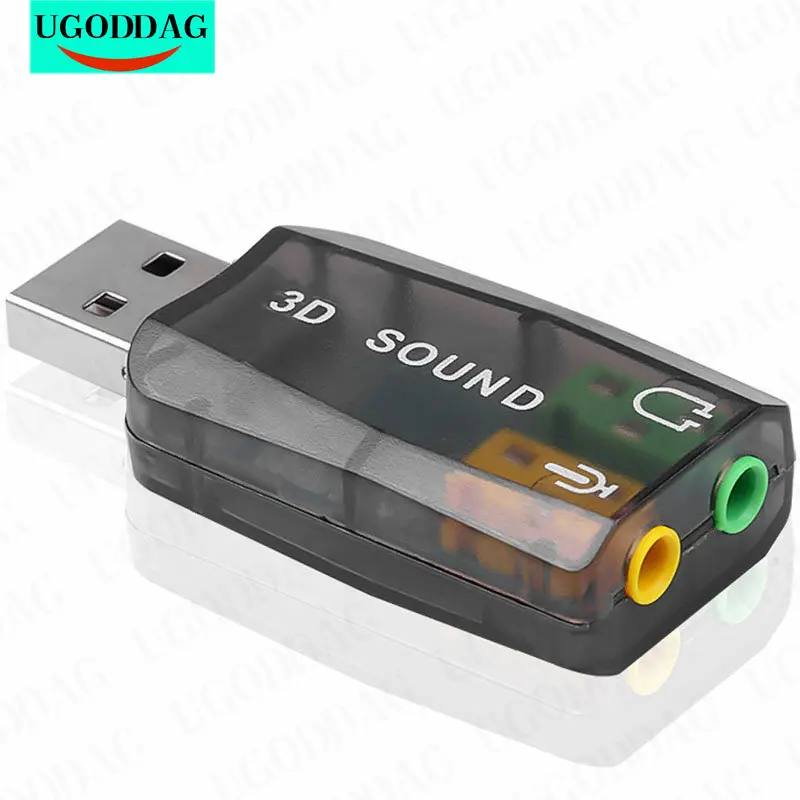 5.1 Virtual External USB Sound Card Audio Adapter 3D USB to 3.5mm MIC Speaker Headphone Interface For Laptop PC