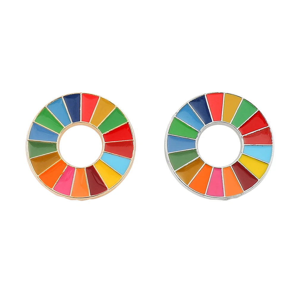 Colorful Enamal Sustainable Development Goals Brooch United Nations SDGs Pin Badge Fashion Rainbow Pins Broszka Badge Brooches