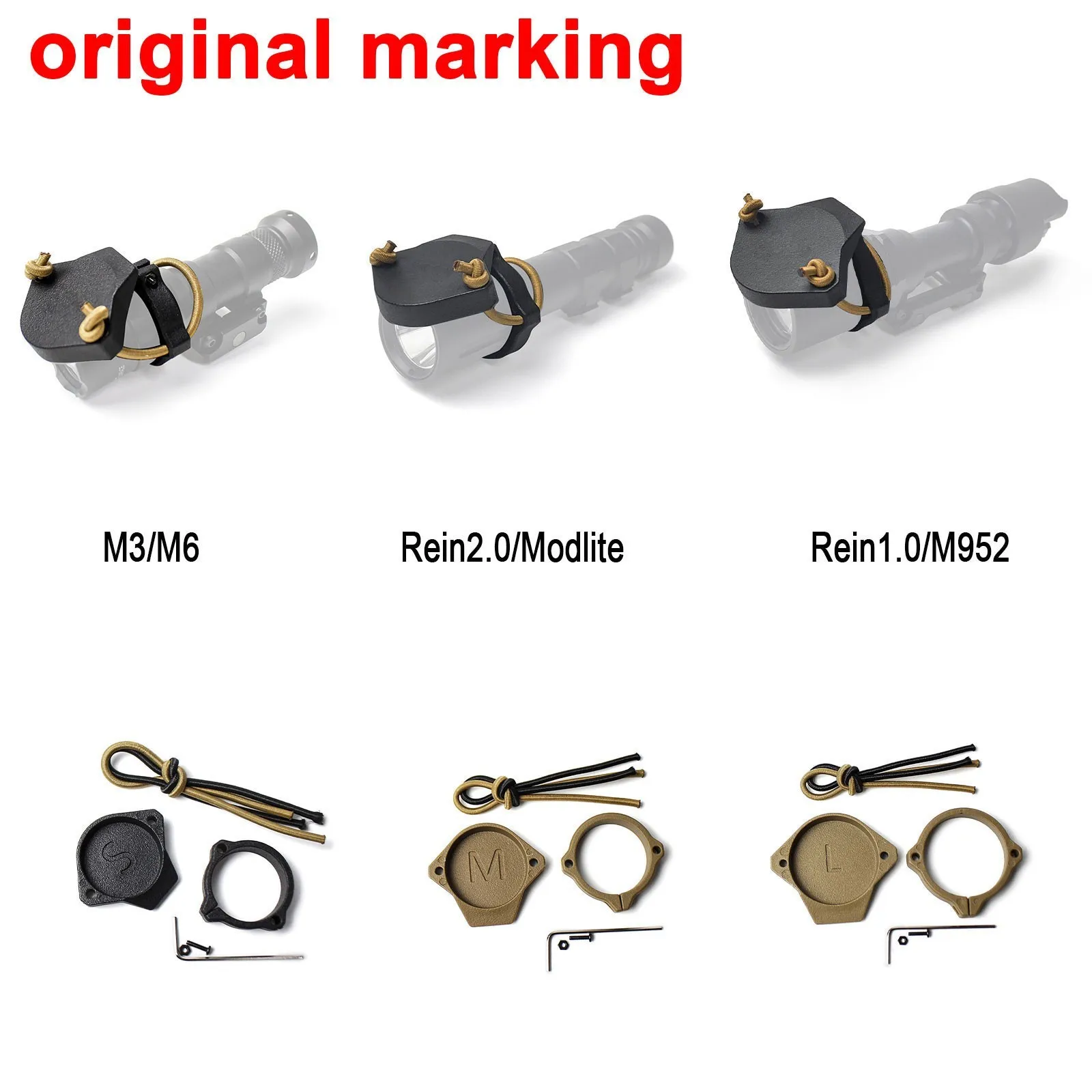 

Tactical Flashlight Protective Cap For M300 M600 M952 Modlite Rein1.0 Rein 2.0 Airsoft Wea-pon Light Front Lens Protector Cover