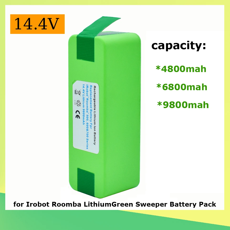 

6800mAh 14.4V Li-ion Rechargeable Battery for IRobot Roomba Vacuum Cleaner 500 600 700 800 560 620 650 700 770 780 880 Series