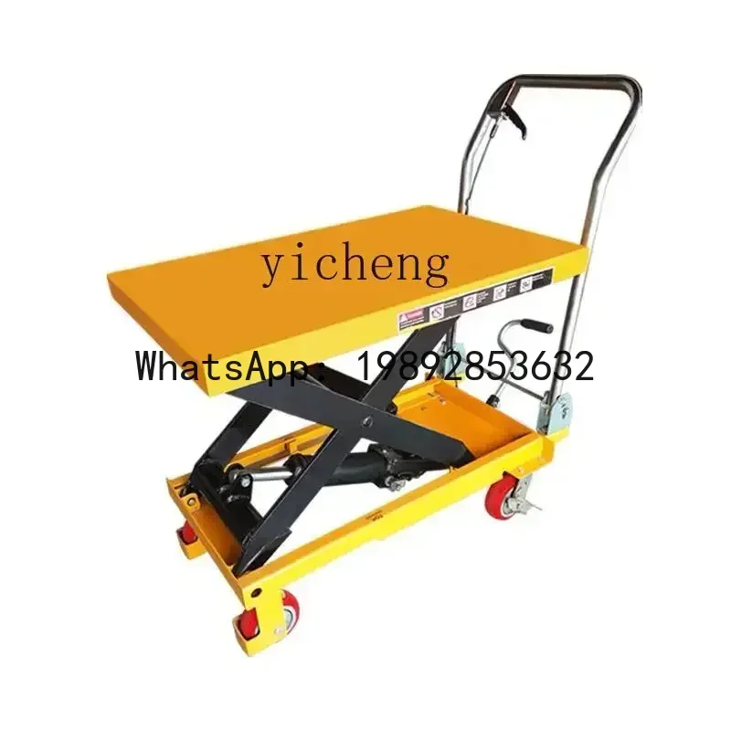 X-12   Mobile Manual Hydraulic Platform Flat Truck Small Mobile Lifting Platform