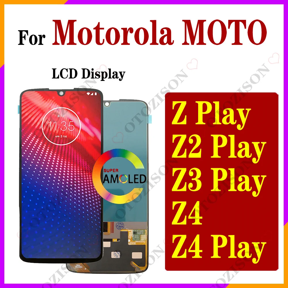 For Motorola MOTO Z2 Play Z Z3 Z4 LCD Display XT1710 XT1929 XT1980 XT1635 Screen Touch Digitizer Assembly Replacement Parts