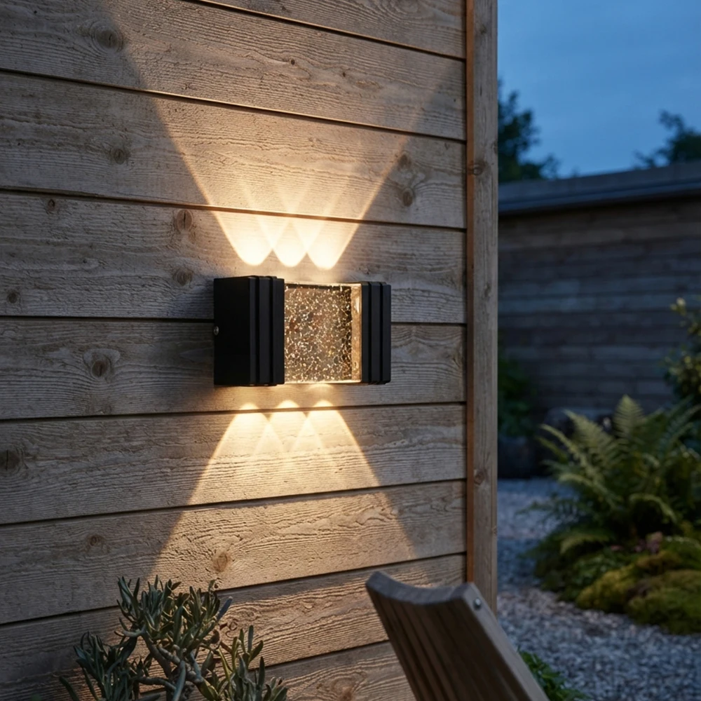 18W Modern Up Down LED Wall Lamp Waterproof IP65 Bubble Crystal Glass Sconce AC85-265V Outdoor Exterior Porch Light for Villa
