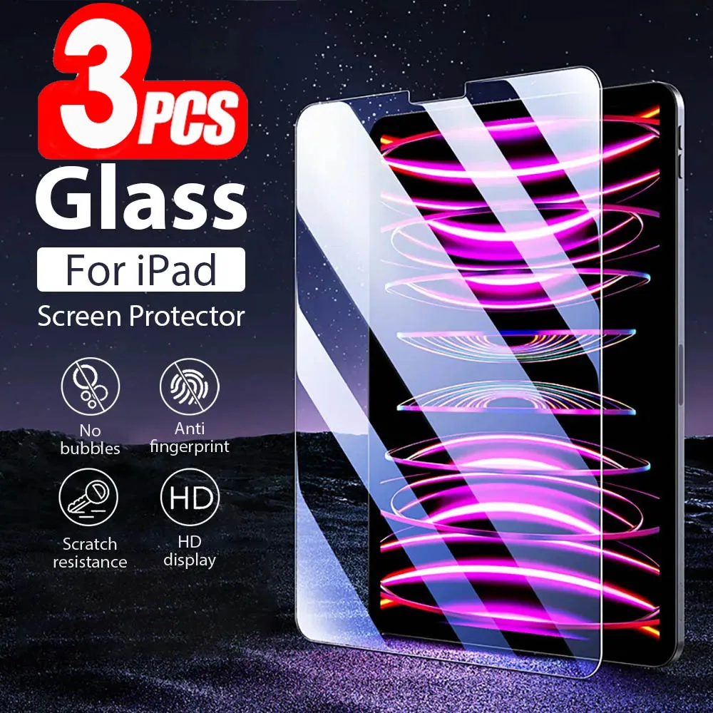 

(3 Packs) Tempered Glass For Apple iPad Pro 12.9 2015 2017 2018 2020 2021 2022 4th 5th Generation Screen Protector Tablet Film