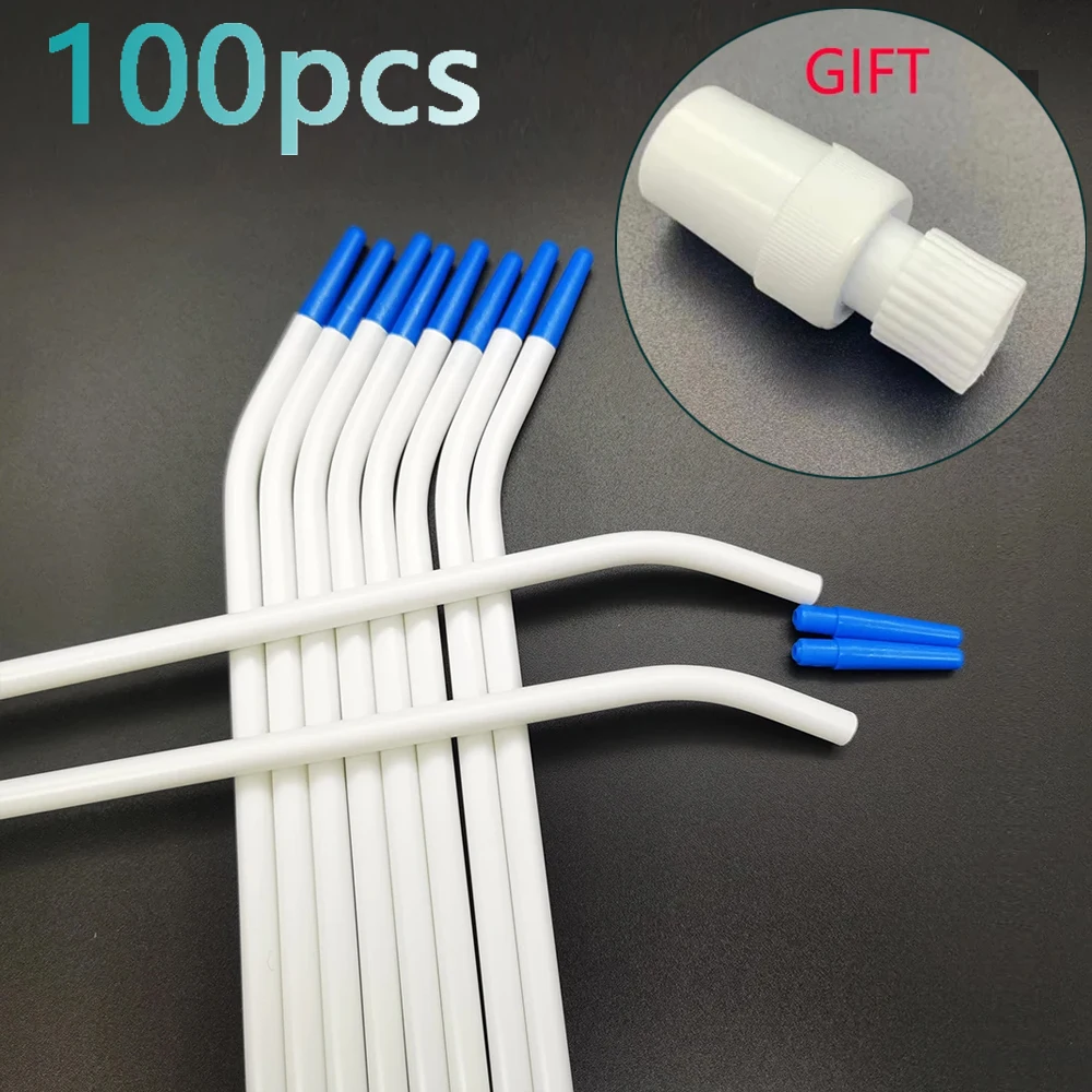 100Pcs /20pcs Dental Surgical Aspirator Suction Tube Adaptor and Suction Tube Tips Dentistry Clinic Disposable Dental Tools