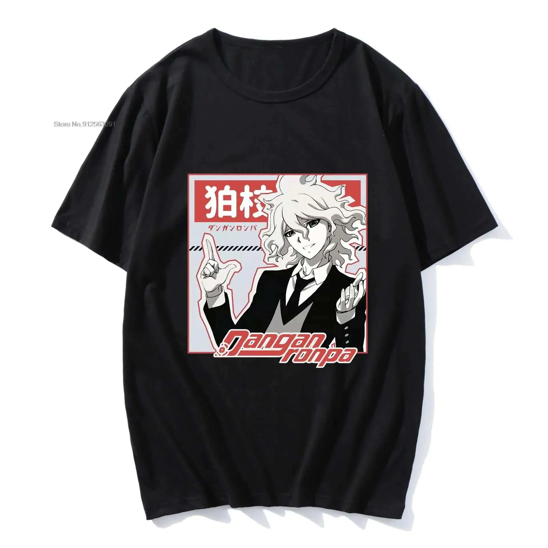 Danganronpa Comics Ouma Kokichi Pattern T-shirt Tops Men Women Hip Hop Harajuku Short Sleeve Unisex Kawaii Short-Sleeves Tshirt