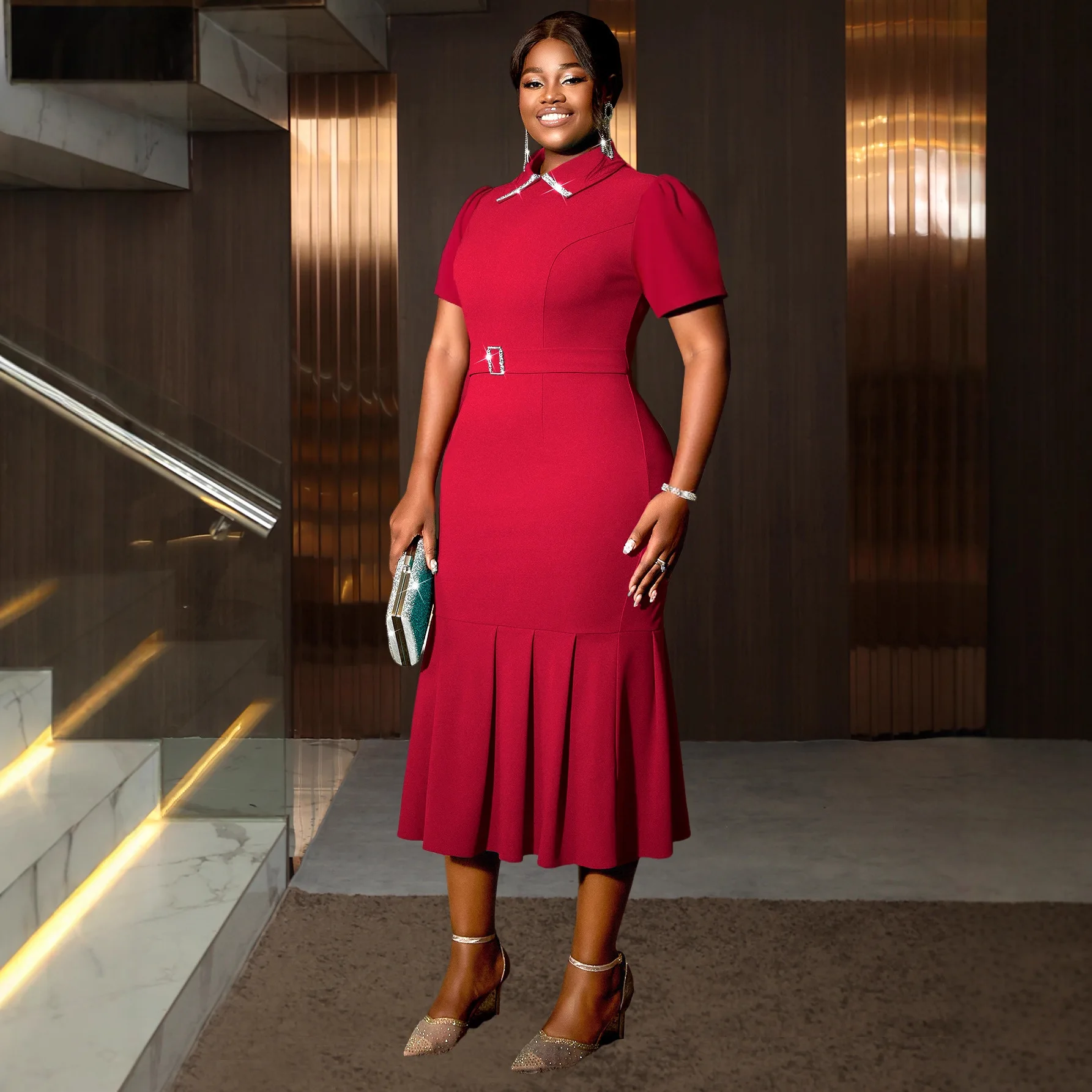 

L-4XL Plus Size African Dresses for Women Summer Elegant Short Sleeve Party Evening Bodycon Long Maxi Dress Africa Clothing