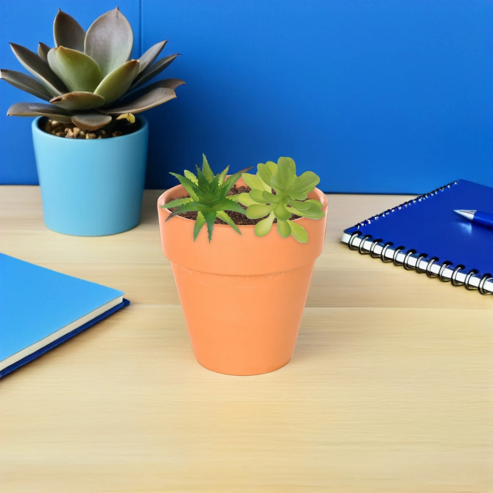 

6Pcs Mini Fake Succulents Plastic Potted Plants Decorative Small Artificial Plants Indoor Desk Office Home Party Decor