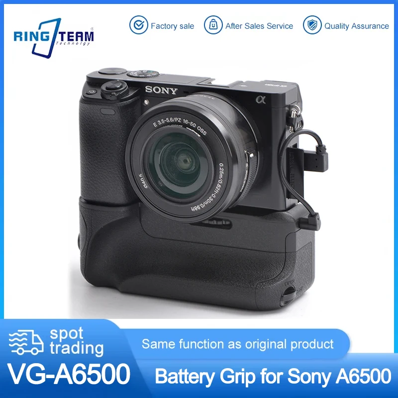 

VG-A6500 Camera Battery Grip Compatible with Sony A6500 Long Lasting Power Supply for Daily Shooting And Vlog Recording