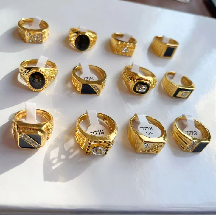 황금색 물방울 모양의 금속 합금으로 제작된 남성용 반지 - Men Accessories Hk 리뷰 및 가격