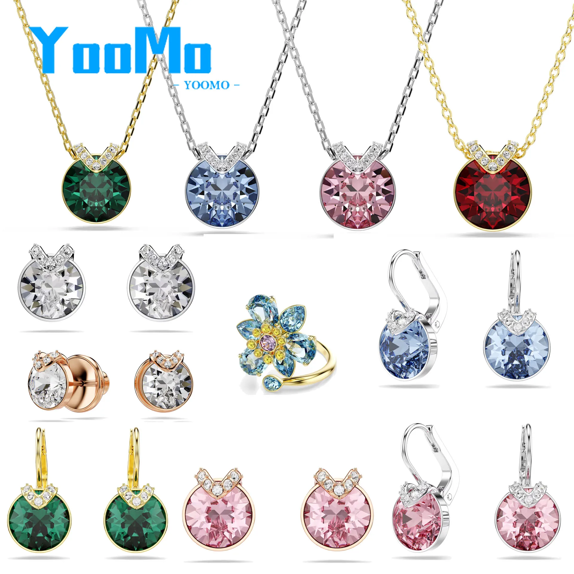 

Новые розовые V-образные ювелирные изделия, роскошные модные серьги, высококачественные повседневные подарки для женщин, комплект с колье, изысканные украшения для вечеринок