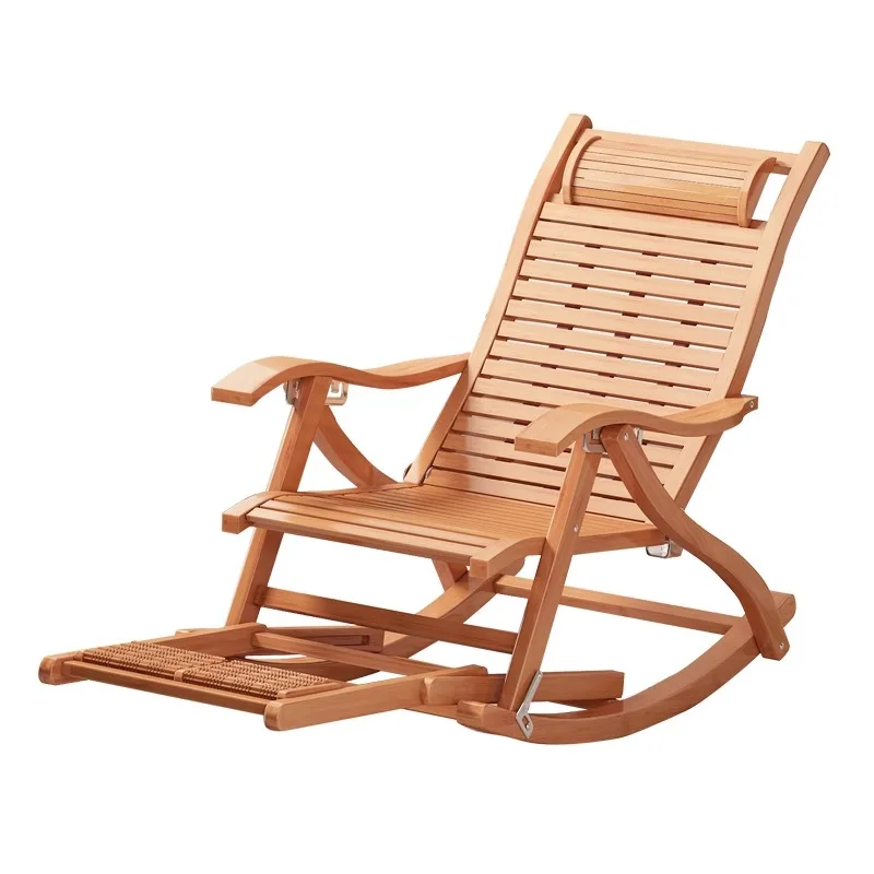 

Home Nap Solid Wood Rocking Chair for The Elderly Summer Lunch Balcony Leisure Chair Adults Folding Cool Chair