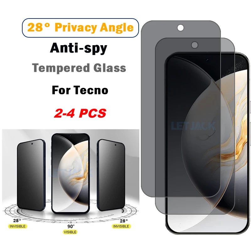

2-4Piece Privacy Screen Protector for Tecno Camon 30 20 Premier Tempered Glass for Camon 30 20 19 Pro 5G 19 Neo Protective Film