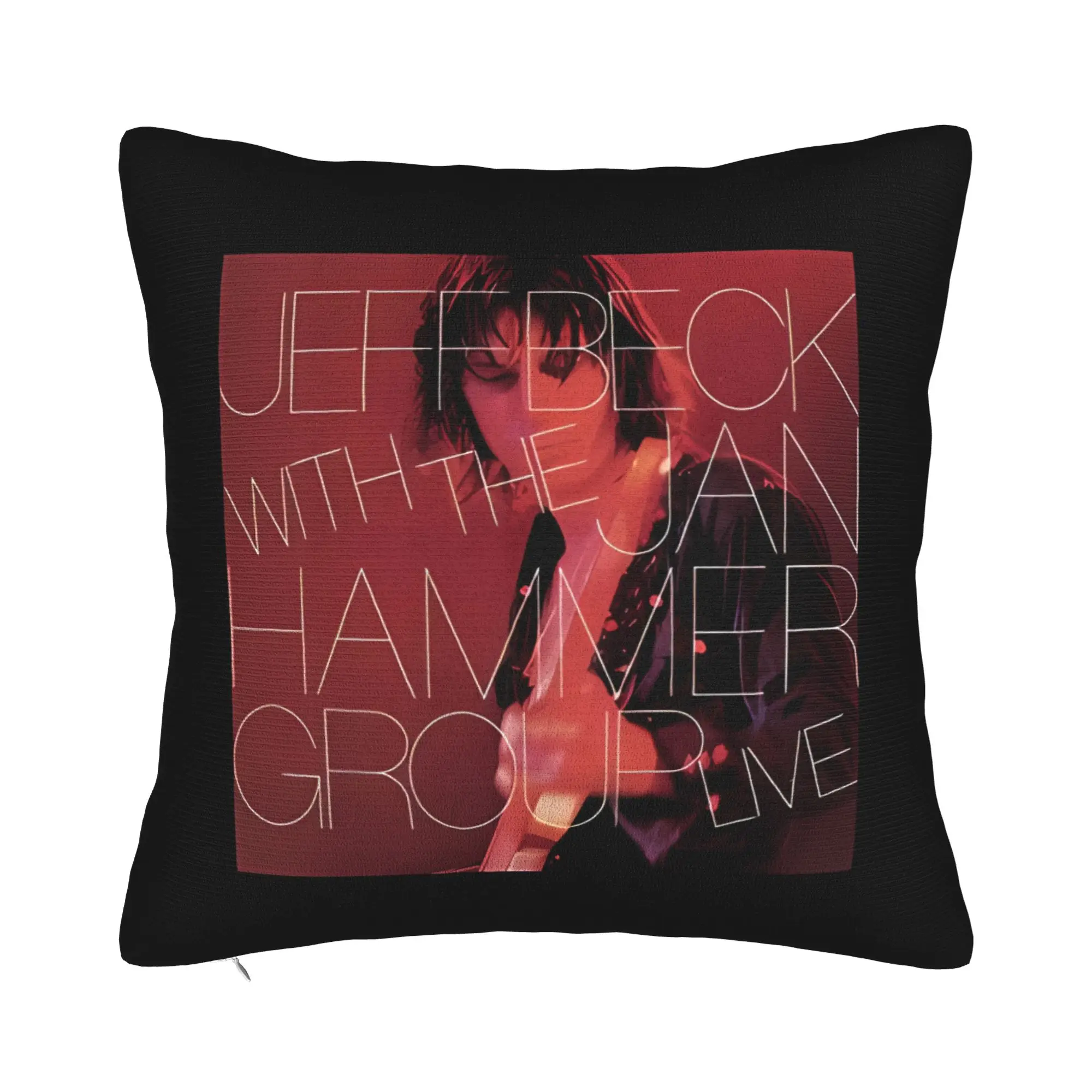 Fundas de almohada decorativas con diseño de Jeff Beck With The Jan Hammer Group Live para una cómoda funda de almohada de Jeff Beck con cierre de cremallera