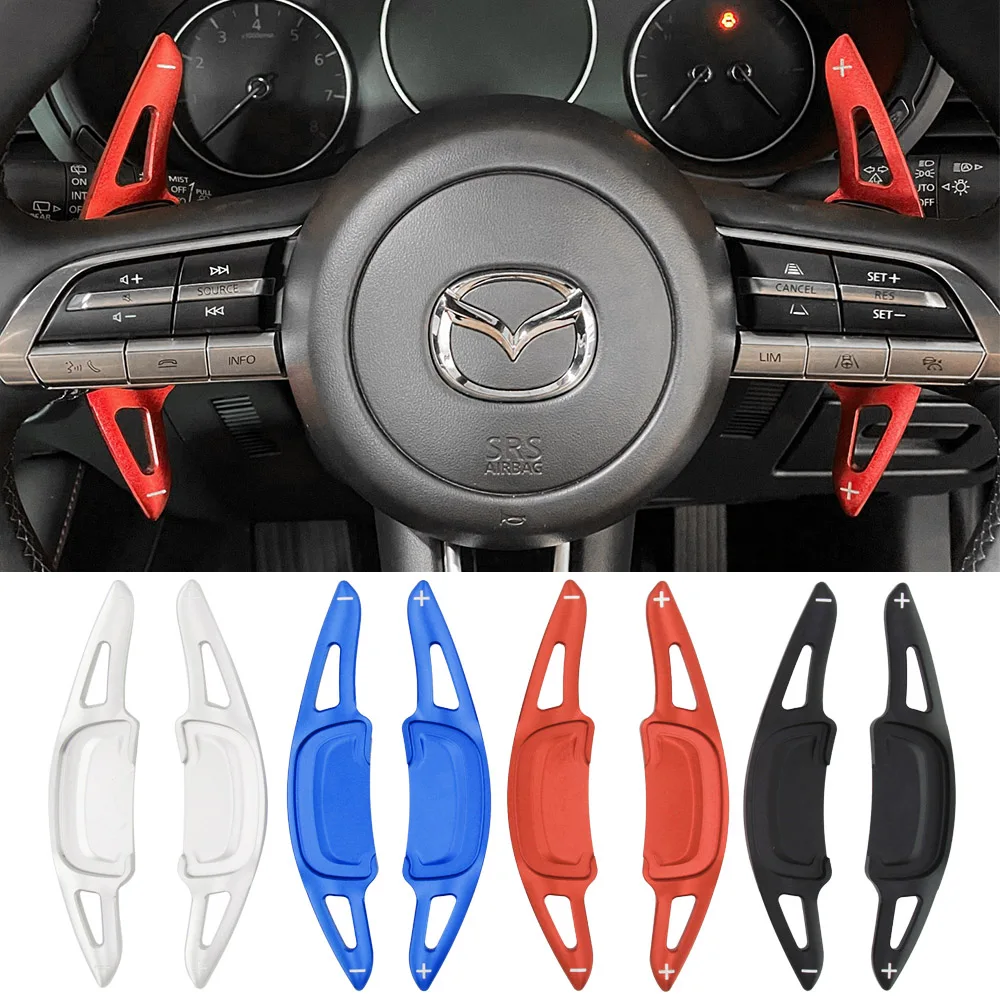 For Mazda 3 CX30 MX30 CX-60 CX-30 MX-30 2020-2024 e-SKYACTIV Car Steering Wheel DSG Shift Paddle Extension Gear Stickers Styling