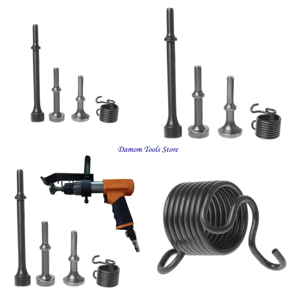 

57BE 3PCS Smoothing Pneumatic Air Hammer BitS Long Bit Tool &1* Spring Tire Repair