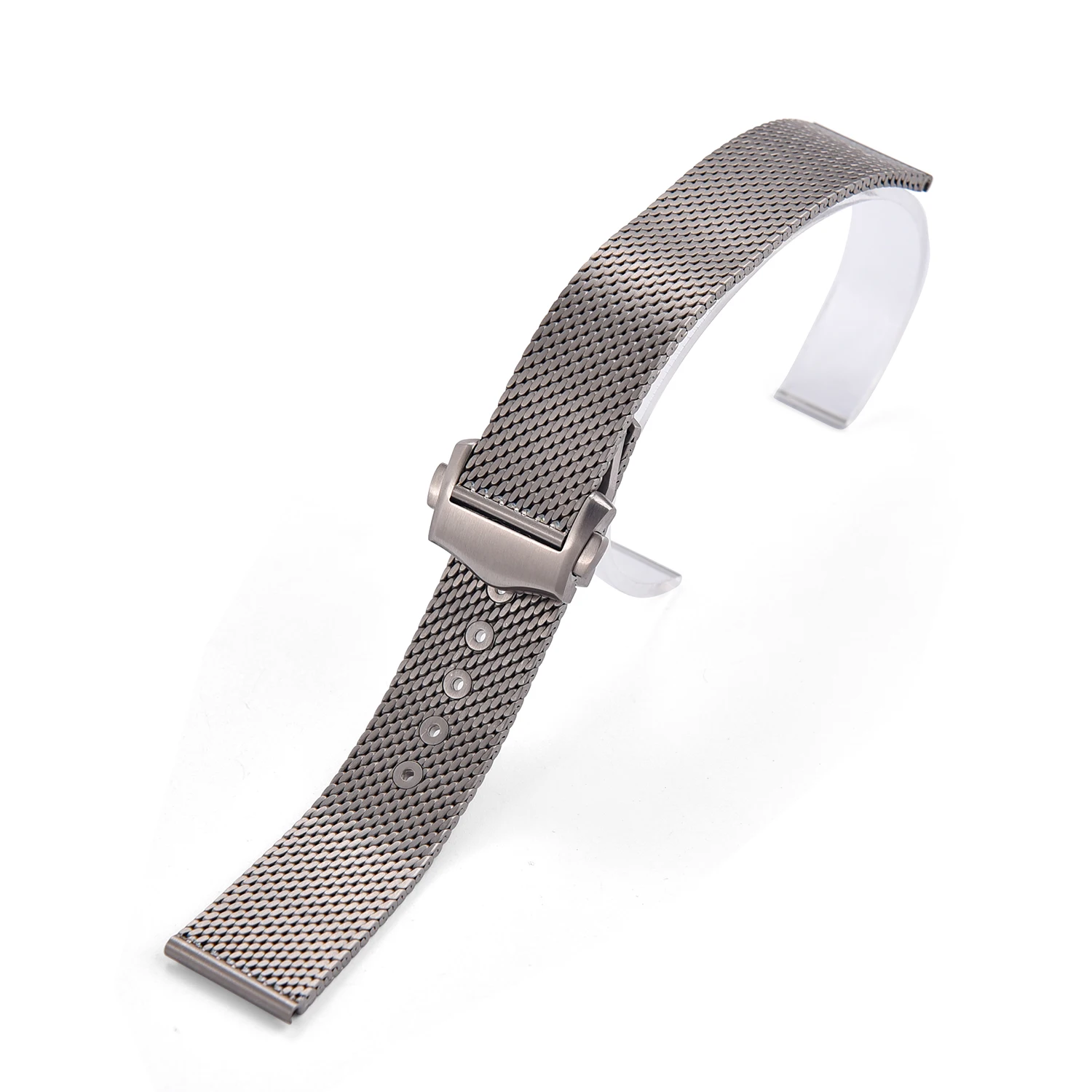 Juelong 20mm Titanium Watch Band with Butterfly Clasp Lightweight Durable Stainless Steel Replacement Strap for Men Women