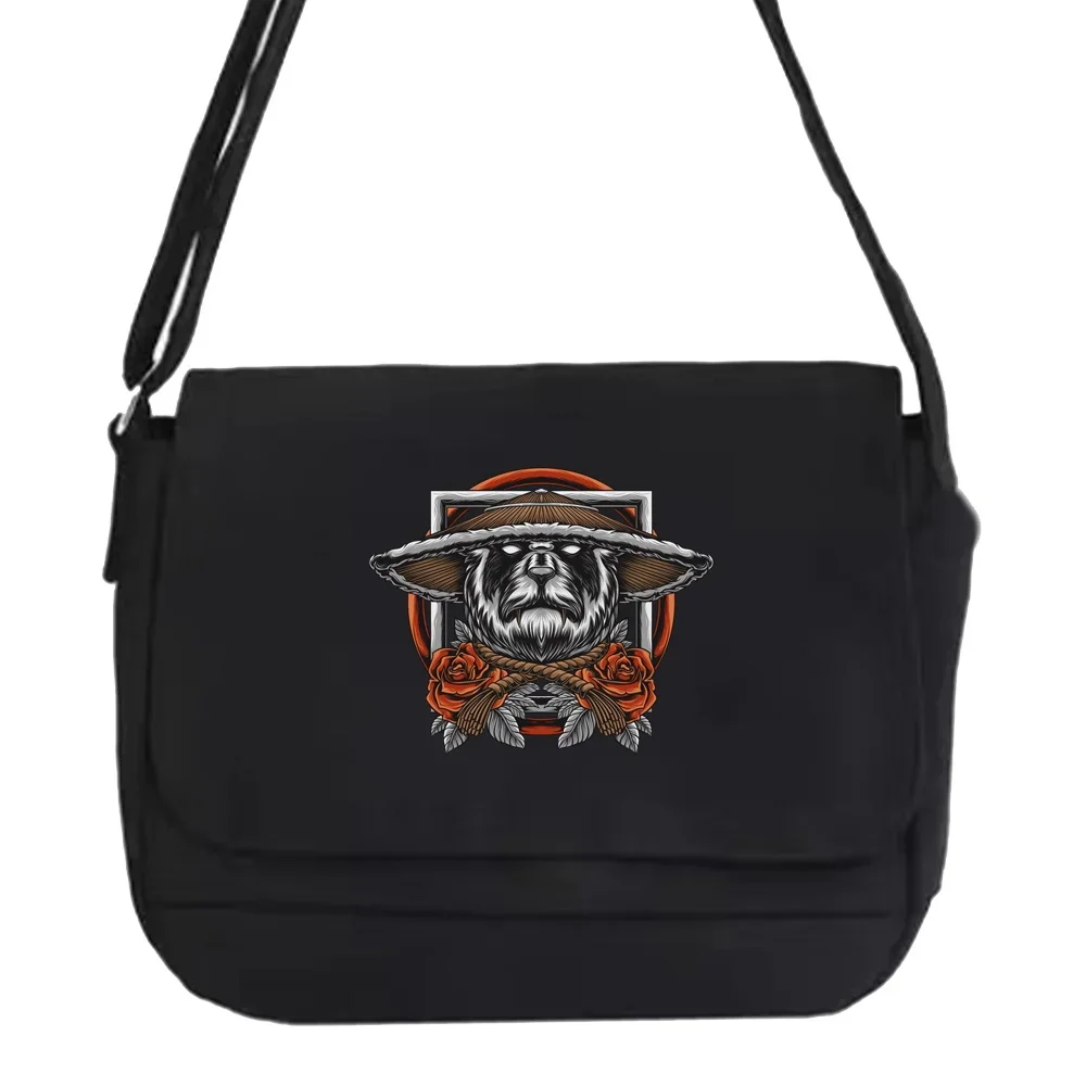 Nova bolsa de ombro crossbody estilo estudante versão casual selvagem mensageiro caso pacote lona samurai impressão organizador para as mulheres sacos