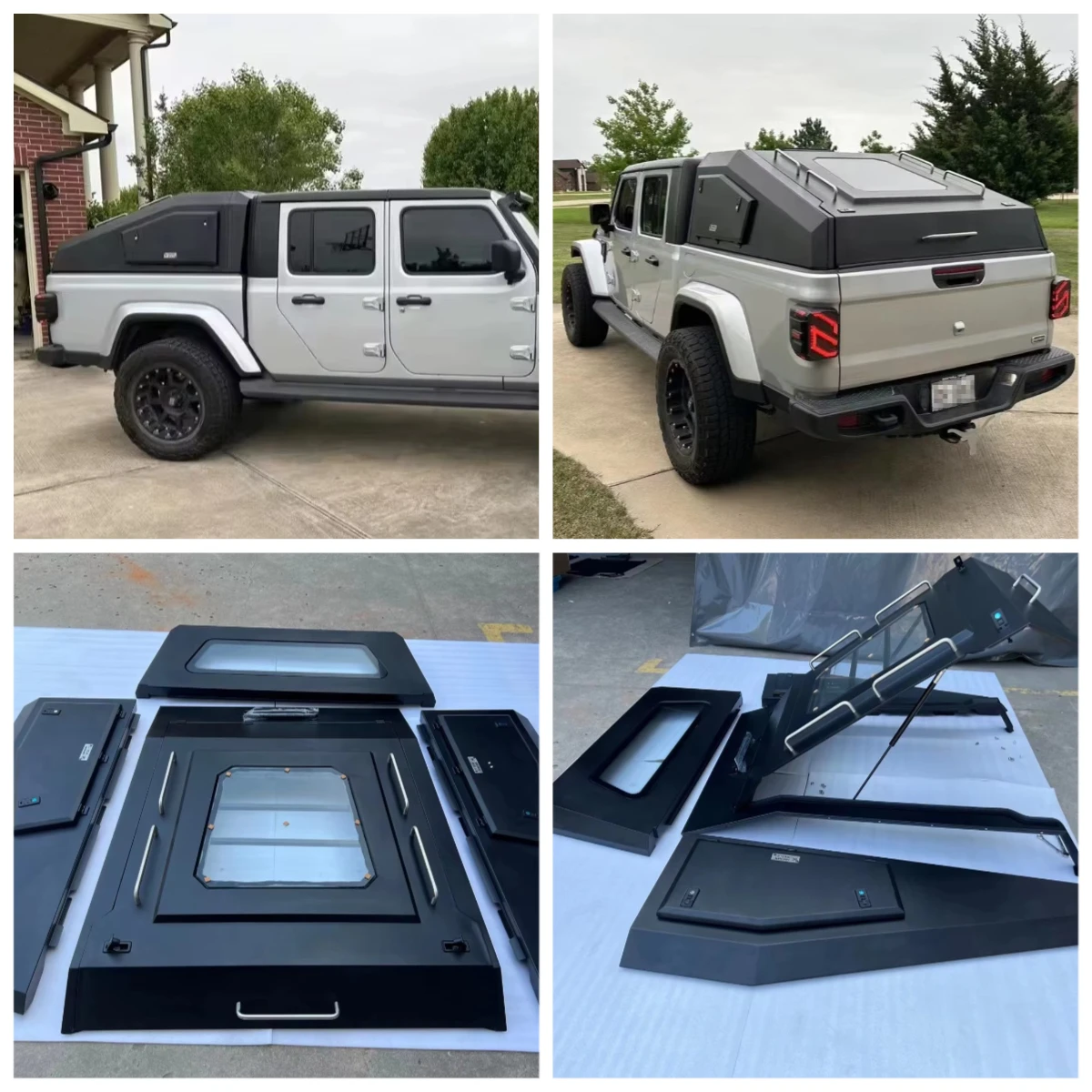 

New Manual Gladiator Canopy Aluminum Manganese Steel Fastback Truck Hatchback Hardtop Pickup Waterproof Locking Function
