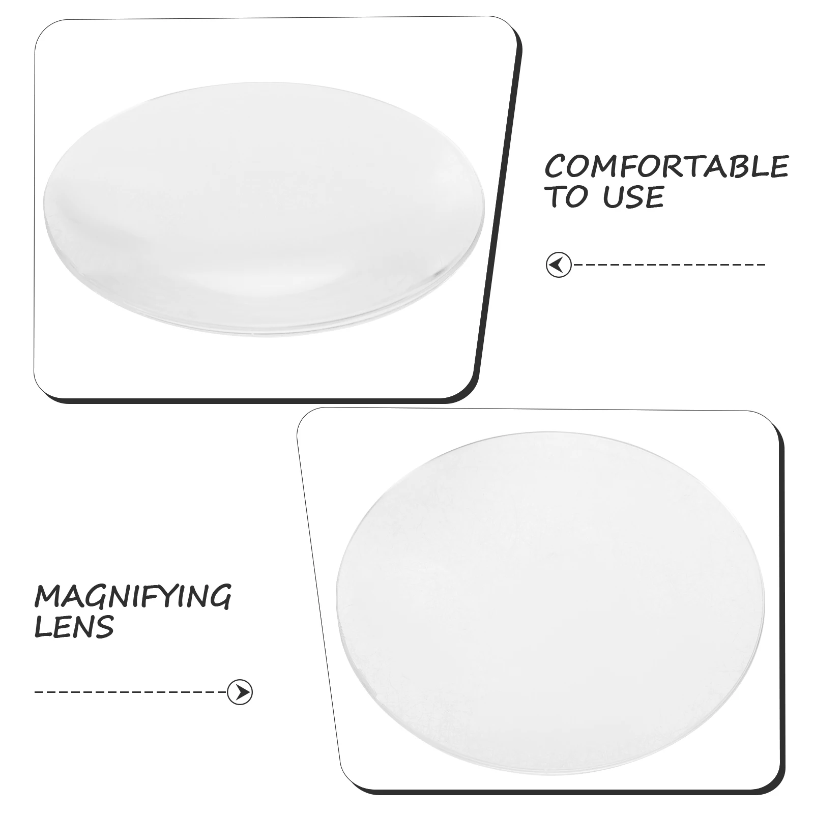 Optical Lens Double Convex Glass Clear Magnification Physics Teaching Tool Ergonomic Design Lightweight Compact