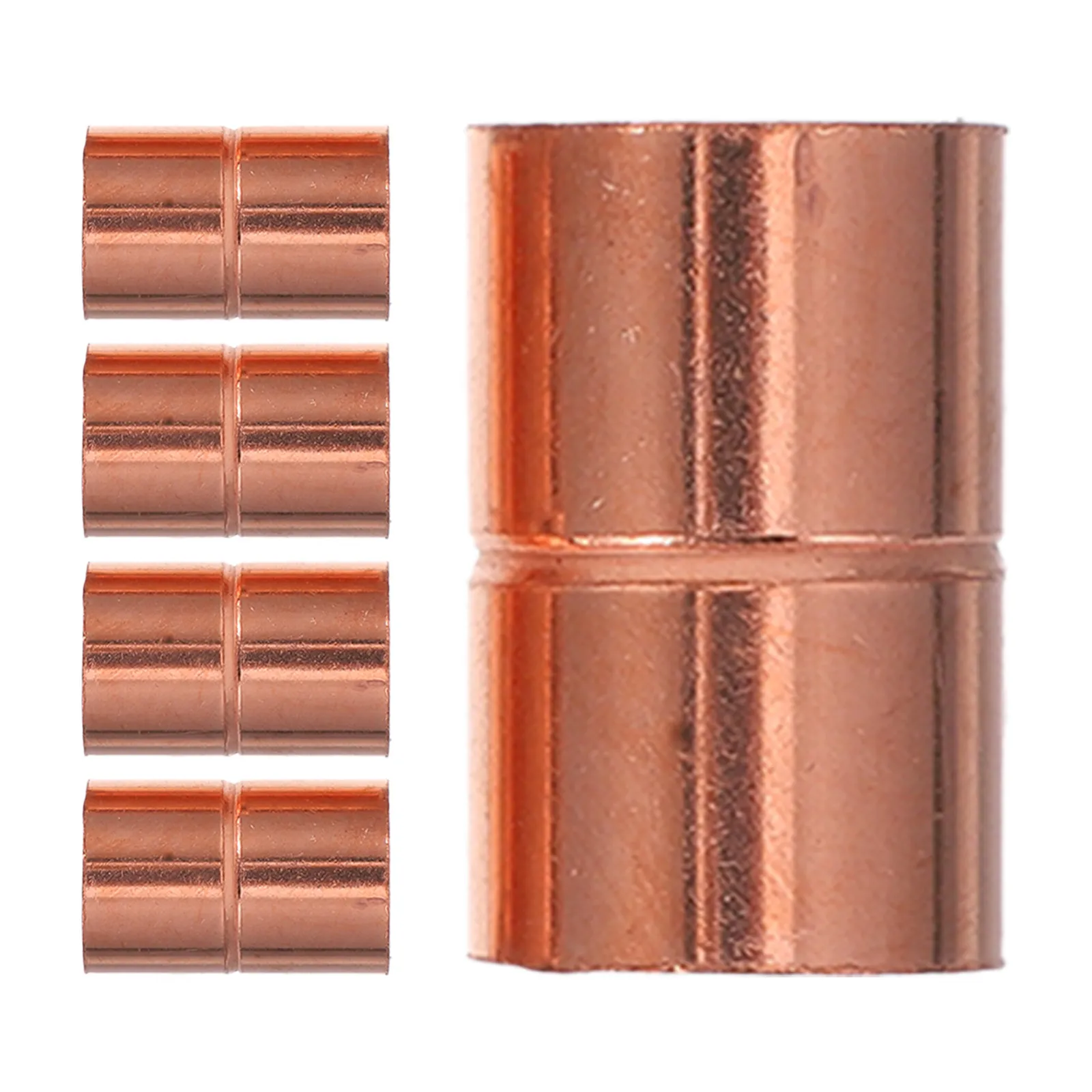 

5Pcs Copper Tube Fittings Straight Coupling Rolled Tube Stop Sweat Ends Hvac Air Conditioning Refrigeration Plumbing Reliable