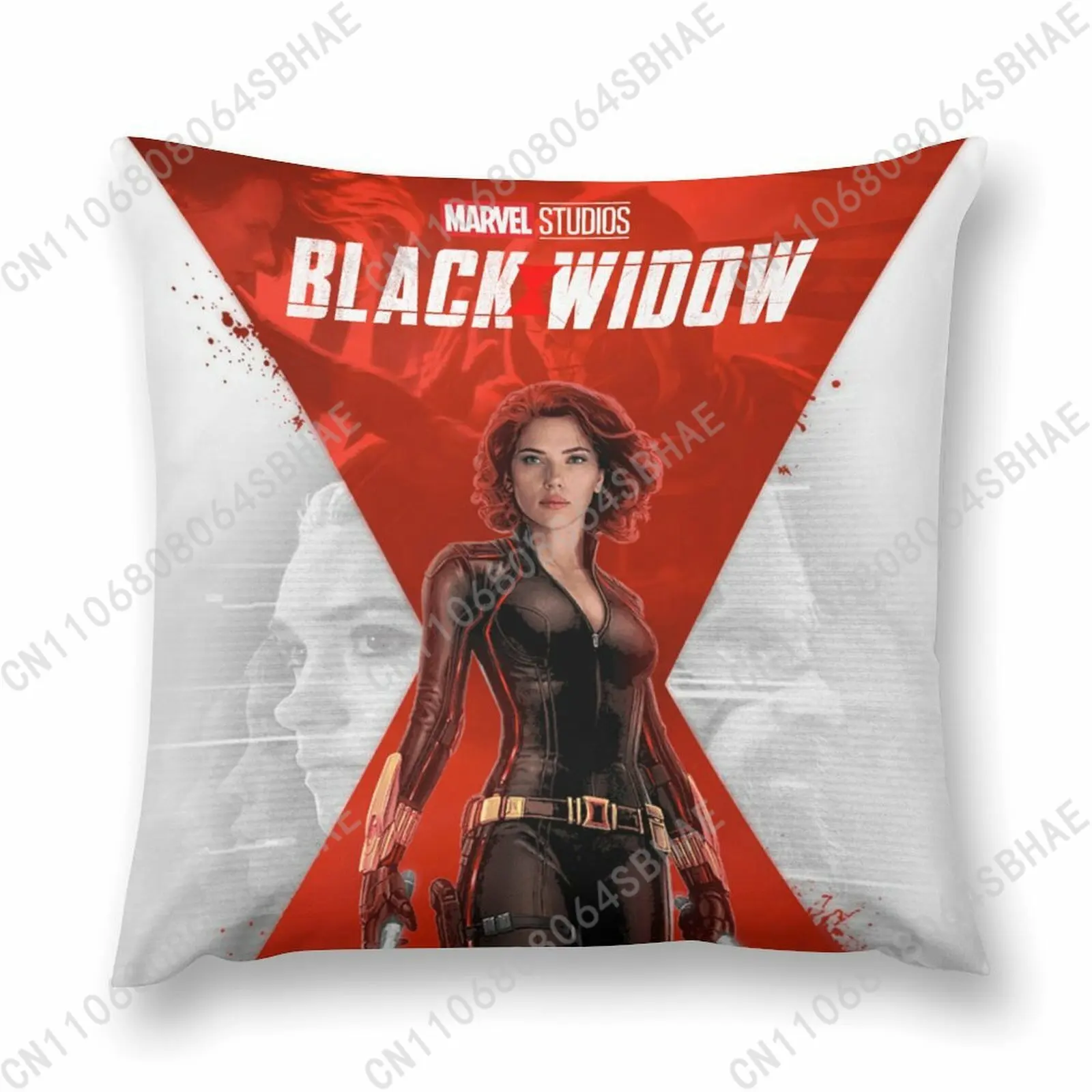 

Marvel Black Widow Custom Pattern Short Plush Pillow Cover Soft Short Fur Cushion Living Room Personalized Decor Cosplay