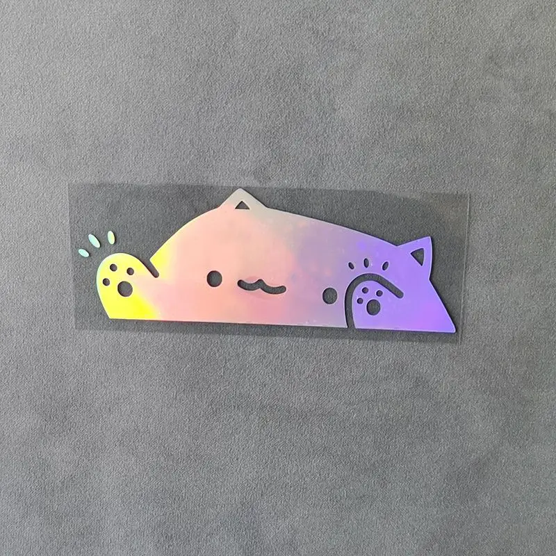 

Colorful Laser Cute Cat Car Sticker, Kitten Knocking on Window,Cat Personality Car Sticker, Creative Decorative Covering Sticker