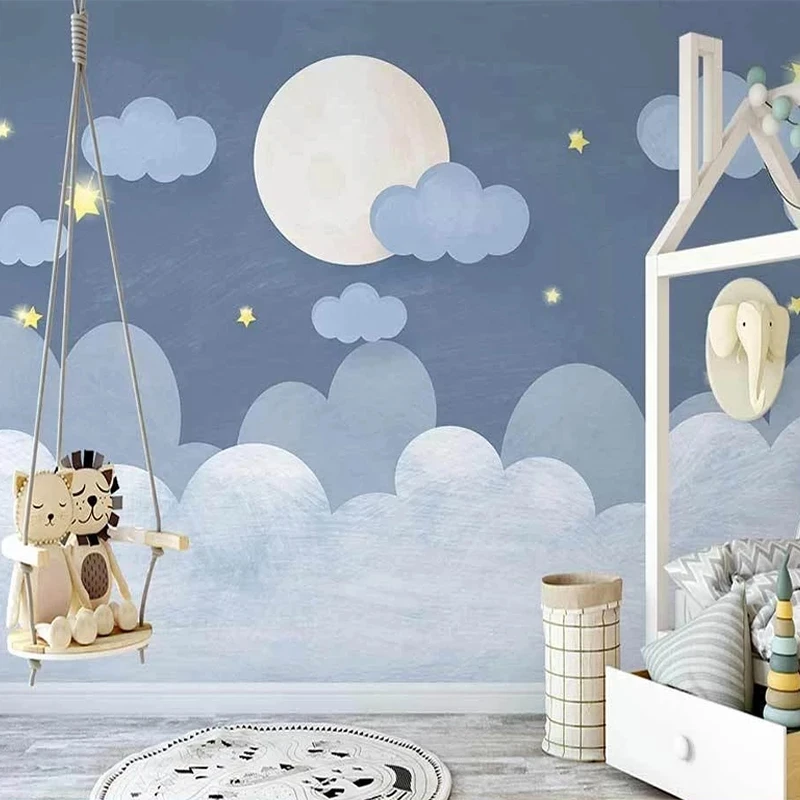 papel-de-parede-personalizado-com-foto-3d-nuvens-azuis-ceu-estrelado-lua-mural-para-sala-de-estar-sofa-tv-fundo-quarto-restaurante